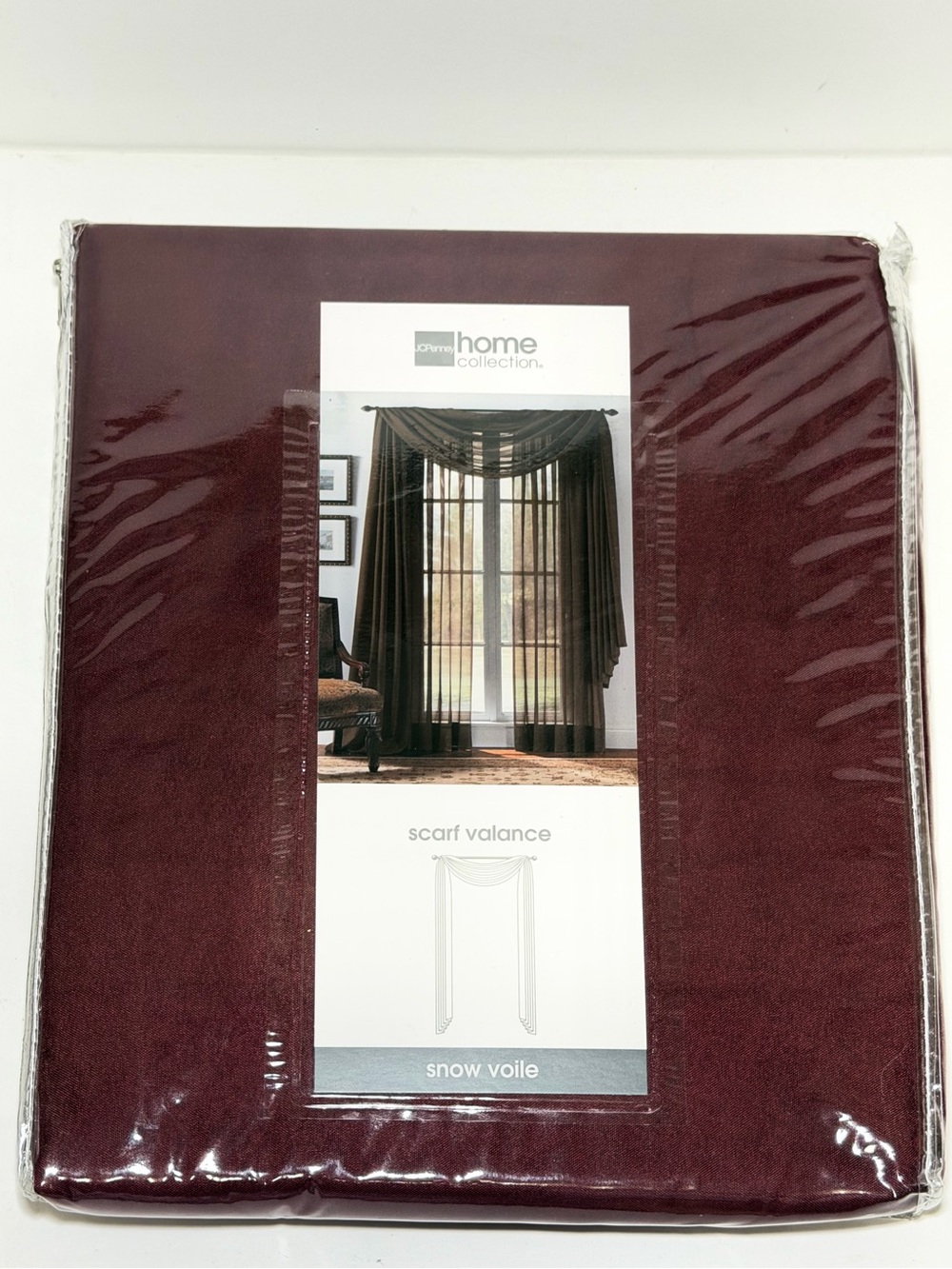JCPenney Home Collection Window Scarf Valance - Snow Voile
